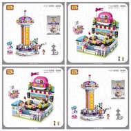 最新特價第2代 LOZ mini 卡通開心樂園,遊樂場, 建築物 moc mini lego 碰碰車/跳樓機  積木玩具遊戲 套裝