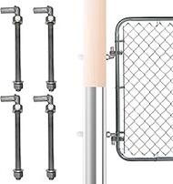4 Pcs Farm Gate Hinges Set 5/8" J-Bolt Post Hinge for Chain Link Fence Gate 6" Galvanized Steel Gate
