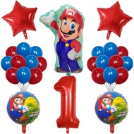 26pcs Super Mario Balloons Children 1 2 3 4 6 7 8 9 Years Old Birthday Party Decoration Cartoon Mario Luigi Mylar Kids Toys