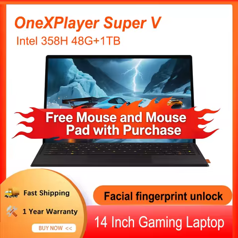 OneXPlayer Super V 2-in-1 Portable Gaming Tablet Laptop Intel Ultra X7 358H OLED Touch Screen Mini A