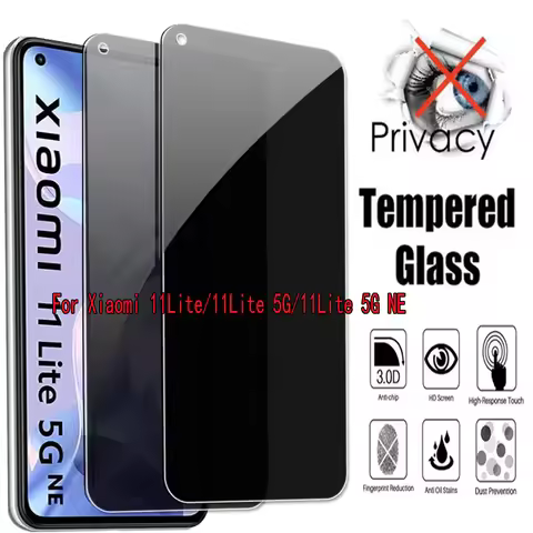 2Pcs Tempered Glass For Xiaomi 11 Lite/ 11 Lite 5G NE Privacy Screen Protector