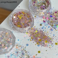 pingchuan888 1Box Heart Star Colorful Nail Glitter Dopamine 3D Nail Art Charm Decoration Jewelry Man