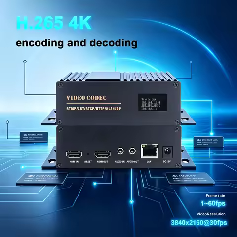 H.265 HD Video Codec, 4K HD to IP Video Encoder Decoder, Supports HD Loop-through or Decoded HD Outp
