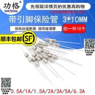 帶引腳保險管3*10MM保險絲熔斷器250V 0.5A 1A 1.5 2A 3A 5A 6.3