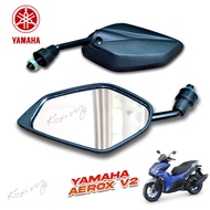 YAMAHA AEROX V2 | Side mirror genuine parts black short stem