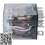 Rơ le trung gian LY4N-J 14 chân dẹp lớn có đèn điện áp 12VDC 24VDC 220VAC kèm chân đế PTF14A