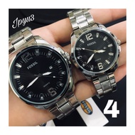 FOSSIL COUPLE WATER RESIST stainless steel silver watch