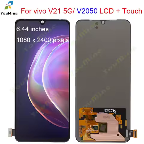 6.44'' Tested AMOLED For Vivo V21 5G LCD V2050 Display Touch Panel Screen Digitizer Assembly for Viv