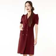 Miss office เดรสปกกล้วยมีเเขนเเต่งเเขนพอง (MD-095)