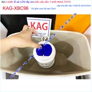Cụm xả bồn cầu KAG-XBC96-cao 23cm cho Cầu Linax C909 xả 2 nhấn cho cầu liền khối Toto C885 lỗ thoát