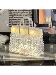 新品水晶包設計led夜燈裝飾擺件迷你可愛手提袋桌燈,符合ins風格