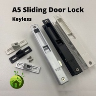 Aluminium Sliding Door Lockset without Key A5 25mm Kunci Pintu Sliding Silver / White /Black Colour DIY Home Improvement