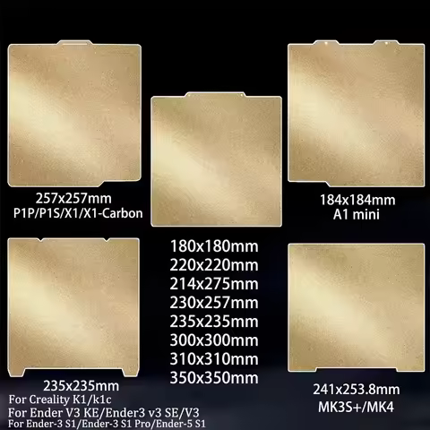 Double-sided PEI Build Plate Upgrade Removal Textured PEI Magnetic Ender 180/220/235/310/350mm 3 V3 