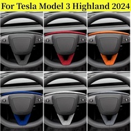 EnJO Tesla Model 3 Highland 2024 Accessories Suede car steering wheel sticker chin Tesla Model 3 Acc