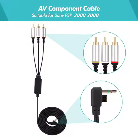 Composite HD AV TV Cable Lead Scart for PSP Slim 2000 3000
