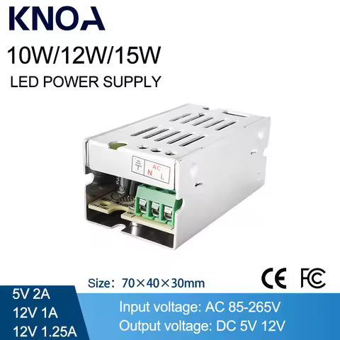 5V 12V Power Supply Adapter 100-240V AC to 5V 12V DC Transformer Switching Power Supply SMPS 5V2A 12