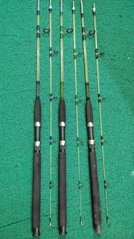 cod joran pancing laut sambung 2 fiber transparan panjang 210cm sambungan drat warna random