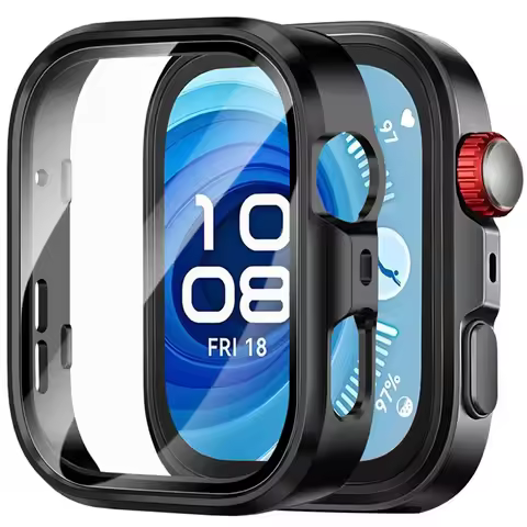Tempered Glass+Case for Huawei Watch Fit 3/4/4 Pro Screen Protector Frame Bumper Cover for Huawei Wa
