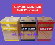 8Liters/8x8x12 Acrylic Juice Container / Palamigan with free Sandok and label or name tag