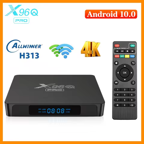 X96Q PRO Android 10 Smart TV Box Allwinner H313 4K @60fps 100M Ethernet WiFi 2.4G 2GB RAM 16GB ROM H