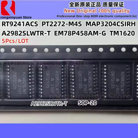 5Pcs RT9241ACS RT9241A PT2272-M4S PT2272 A2982SLWTR-T A2982SLWT A2982SLWTR EM78P458AM-G EM78P458AM T