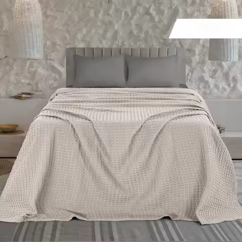 Utopia Bedding Ultra Soft Cotton Waffle Blanket Warm Cozy Multifunctional for Bedroom Sofa Car Campi