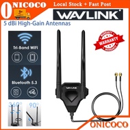 WAVLINK WiFi 6E Tri-band Extension Antenna, 2.4GHz + 5GHz + 6GHz WiFi Antenna with Magnetic Base and