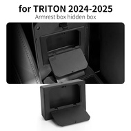 For L200 Triton Armrest Hidden Storage Box 2024 2025 Center Console Organizer Tray Accessories