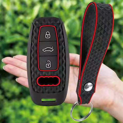Silicone Car Smart Key Case Cover For Audi A3 8Y A4 A6 A7 A8 E-tron Q5 Q8 C8 D5 Auto Styling Protect