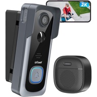 ieGeek 2K Doorbell Camera Wireless No Subscription with Adjustable Doorbell Angle Mount, Video Doorb