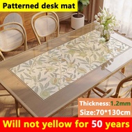 💧2MM thicken square with printing Transparent PVC TABLE MAT PVC coffee Table Cloth cover ALAS MEJA P