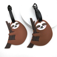 New Cute Sloth Luggage Tag Fashion Simple Boarding Pass Luggage Pendant Small Gift Card Holder
