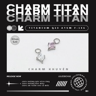 [1 Pc][CASE] TITAN Earrings G23 ASTM F136 CHARM Unisex Basic Stone No Itching No Color Julies Box