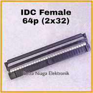 64pin Female Clip IDC Socket (2x32) For Flat / Pelangi / Rainbow Header Cable ISP 64p Socket 64 pin 