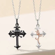 Cross with Rose Necklace Cross with Skull Necklace Couple Necklace Love Necklace