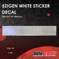 5Zigen White (10" x 1.5" in) Sticker