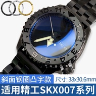 แหวนเหล็กวงแหวนเหมาะสำหรับการดัดแปลง Seiko Submariner skx007ซีรีส์เอียงนูนแหวนนาฬิกาแพทช์แหวนด้านนอกอุปกรณ์เสริมนาฬิกา