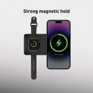 ENERGEA Bazic GoPower Mag 5-In-1 10000 mAh Power Bank Built-in Apple Watch Charger - Black