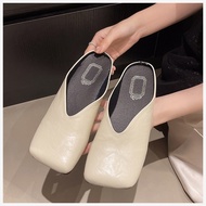 Women's Elegant Leather Mules - Summer Casual Flats | Sizes 35-43
