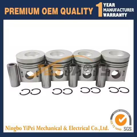 4 Pcs 4D32 4D32T Piston Kit For Mitsubishi Diesel Engine