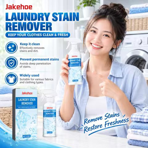 Jakehoe Laundry Stain Remover Spray Portable Yellow Oil Stain Remover for Clothes Cleaner Decontamin