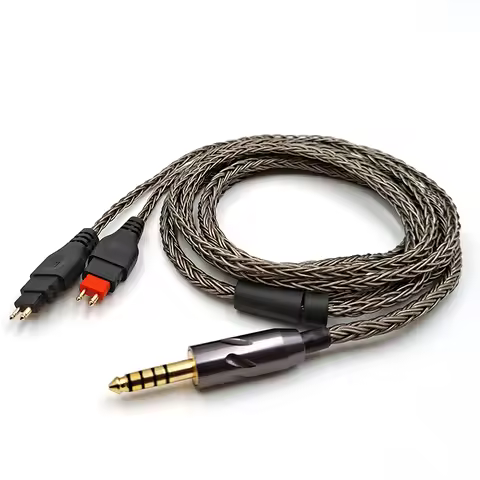 Replaceable 16-Strand 4.4mm 2.5mm Balanced Headphone Upgrade Cable for Sennheiser HD580 HD600 HD650 