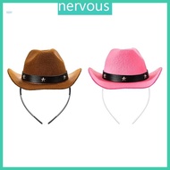 NERV Cowboy Hat Headband Party Hairhoop Fashion Cowgirl Hat Headpiece Cosplay Costume Hairband for A