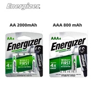 Energizer 1.2V NI-MH Rechargeable Battery AA4 / AAA4 Power Plus (2000mAh/800mAh) [4pcs]/Card