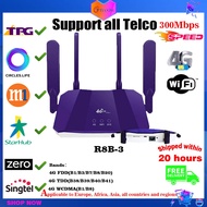 4G LTE Router WiFi 300Mbps with LAN Port 4 Antenna Wireless Wifi Modem Hotspot Indoor Bridge With Sim Card Slot (Support TPG)