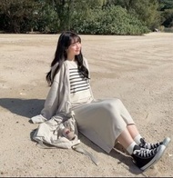 Serco 高質感粒粒絨針織連帽外套OAT 燕麥奶色