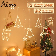 Auoyo LED Light Curtain Outdoor Waterproof Light Strip String Lights ramadan decorations Christmas D
