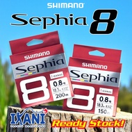 SHIMANO SEPHIA 8 TALI PANCING CANDAT SOTONG EGING FISHING PE LINE 150m 200m IZANAS MULTI COLOUR