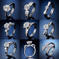 [Ready Stock] MUOTI Silver 925 [1 carat]Original Ring Women's Cincin Perak Perempuan S925 Adjustable Couple Ring Diamond Jewelry