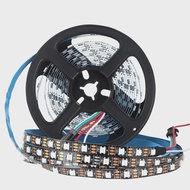 RGBIC สมาร์ท LED Strip WS2812B WS2812 5050 แอดเดรสแอดเดรส IC 30/60/144 พิกเซล/ LEDs/M DC5V สีดํา IP3